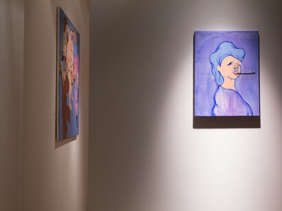 Installation view of On Drool solo show by Kate Lyddon