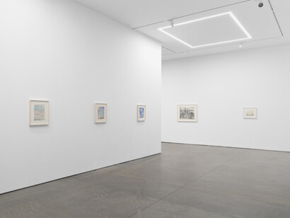 Yvonne Jacquette, From the air, exhibition view. Courtesy of Karma Gallery