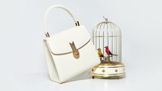 Queen Handbag in pelle avorio