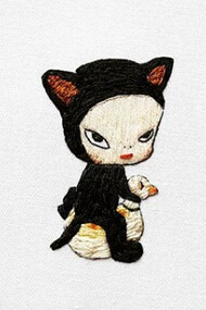 Yoshimoto Nara's harmless Kitty embroidery