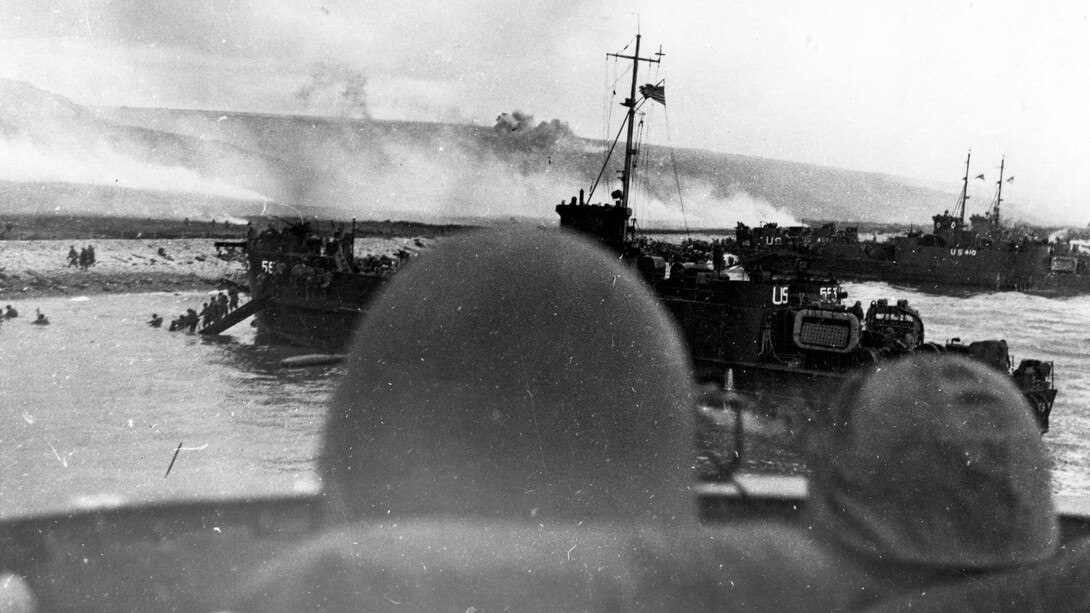 Prospettiva di un soldato americano durante lo sbarco in Normandia del 6 giugno 1944