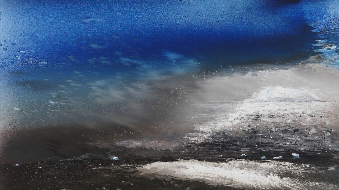 Anne Neely, Calving, 2014, Oil on linen, 48 x 60 in.
