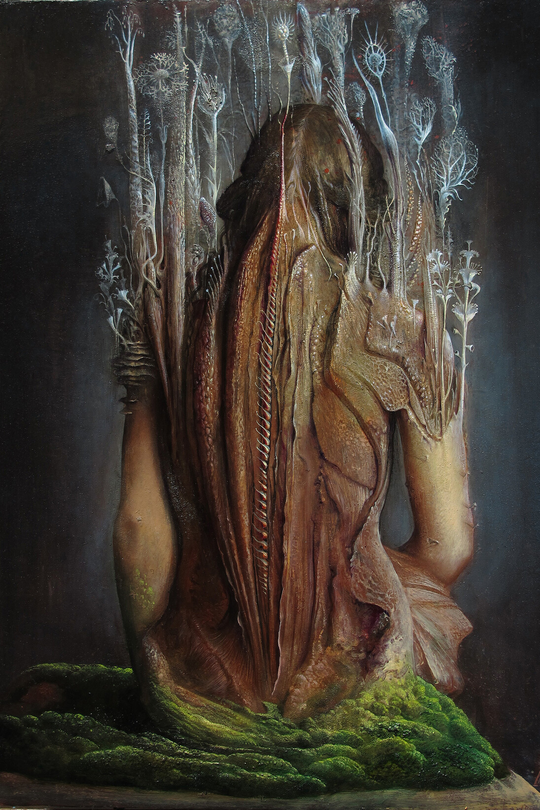 Agostino Arrivabene, Prefica mutante I°, 2014, olio su legno, cm 50 x 35
