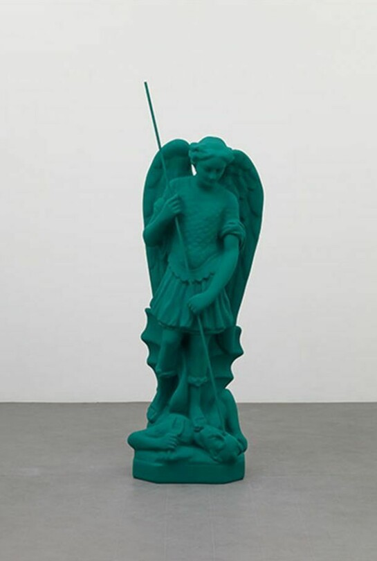 Katharina Fritsch, Heiligenfigur (St. Michael) / Figure of a Saint (St. Michael), 2008, Polyester, paint, 66 1/2 x 26 x 22 1/2 inches; 169 x 66 x 57 cm