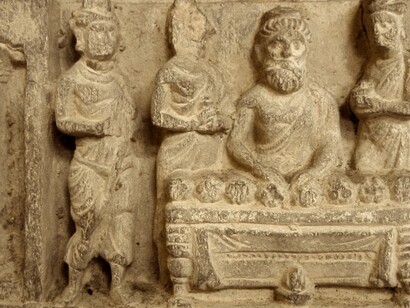 Reparto de las reliquias (Sarira) del Buda (Templo museo Zenyomitsu-ji, Tokio)