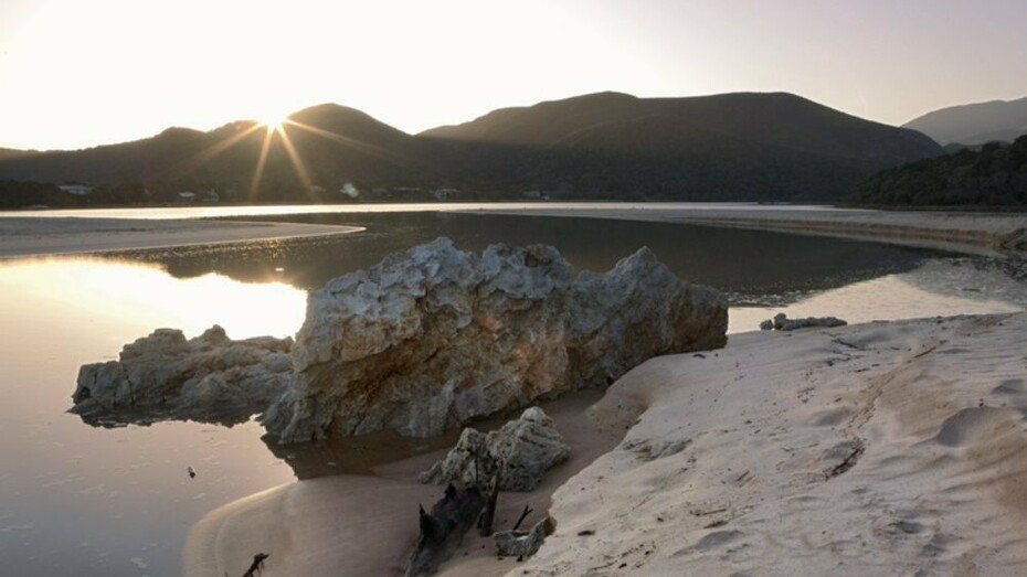 The Grootrivier lagoon at sunset, Nature’s Valley, photographed by Obie Oberholzer.