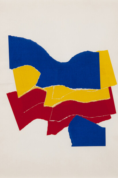 Barry Flanagan, Collage II 1968, 1968, red, yellow and blue paper on paper, 26 x 20 cm, © The Estate of Barry Flanagan, 2015