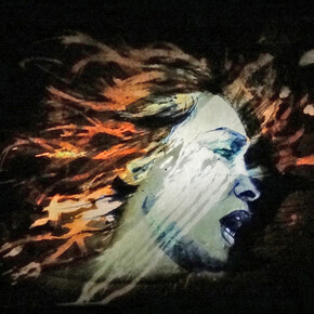 Christine Barbe, I Don’t know how to face it, 2014, Ensemble de 6 dessins, Stylo bille, encres et techniques mixtes sur papier Arches dans caisson lumineux, 34 x 25 cm, Courtesy galerie Eric Mouchet