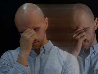 A man struggling with anger, including latent anger