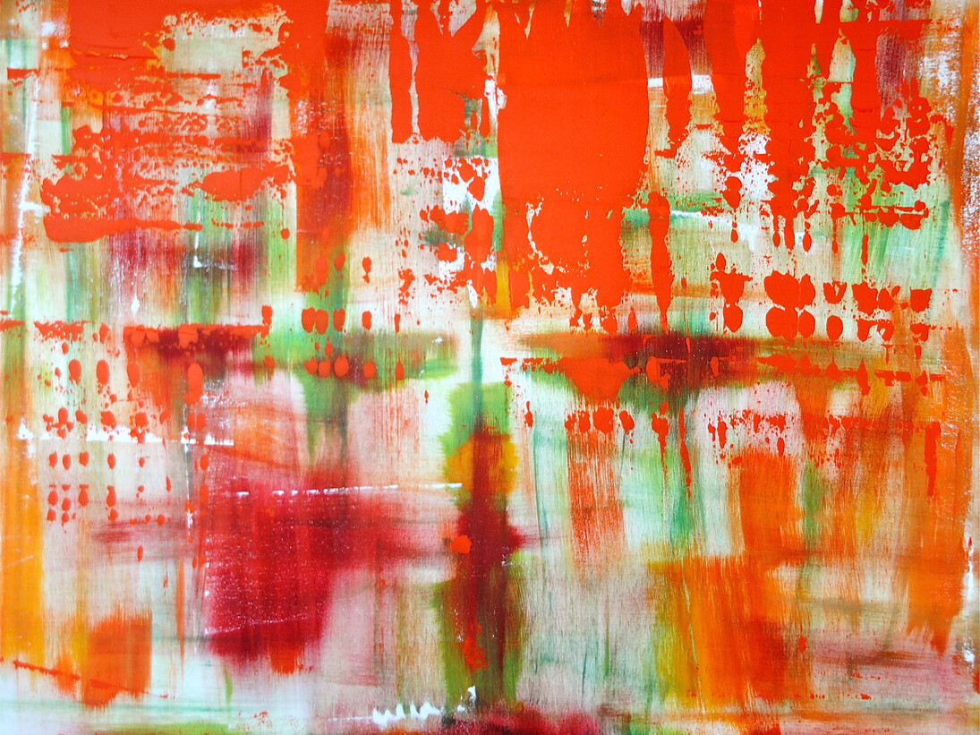 Monica Maja Richardson, Orange Layers, 2014, Acrylic on canvas, 100 x 120 cm