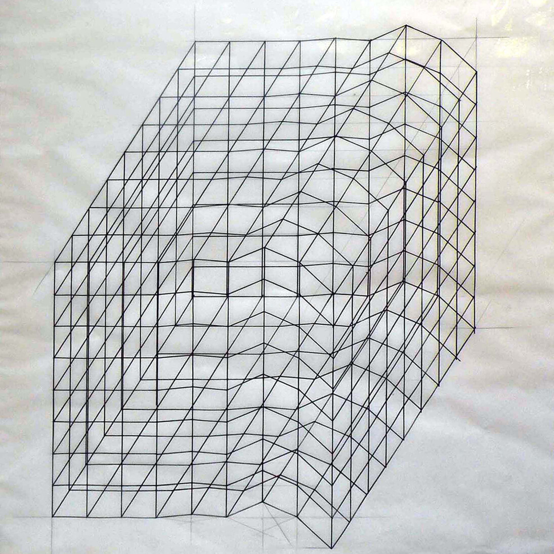 Gianni Colombo, Spazio elastico, 1967, Ink and pencil on paper, 55 x 49.7 cm