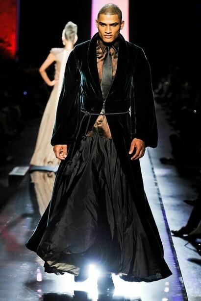 A model with a shirt. Jean Paul Gaultier´s fashion