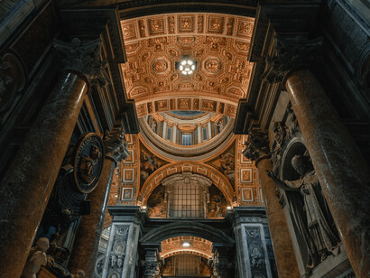 The interior of St. Peter's Basilica in Vatican City