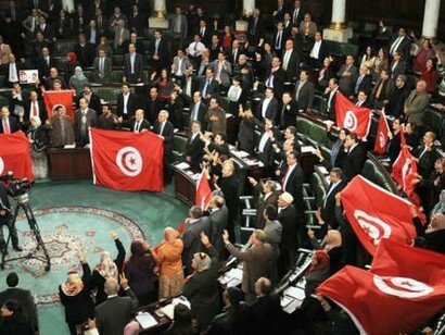 Tunisia. L'assemblea costituente nazionale dopo il voto per la nuova Costituzione del 26 gennaio 2014 a Tunisi