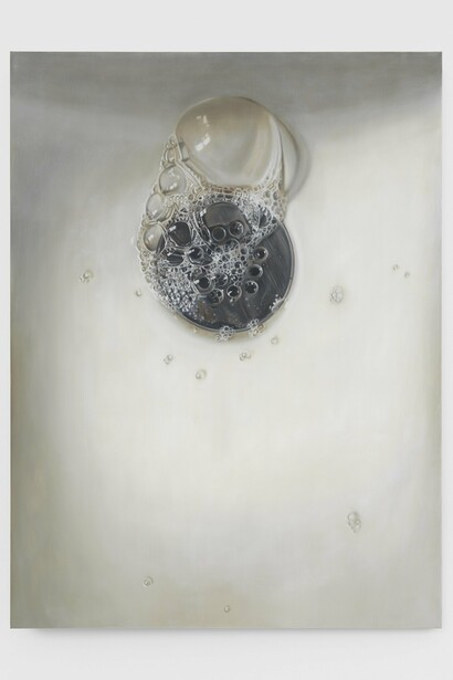 Cait Porter,
Drain III, 2024,
Oil on linen,
64 x 48 inches,
162.6 x 121.9 cm. Courtesy the artist and Marinaro, New York