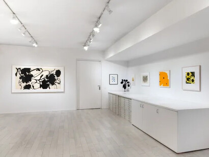 Donald Sultan, Flowers, exhibition view. Courtesy of Mary Ryan Gallery