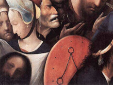Dans Christ portant la croix, la figure du Christ écrasé par le fardeau devient métaphore de la violence universelle du sacrifice et de l’expiation