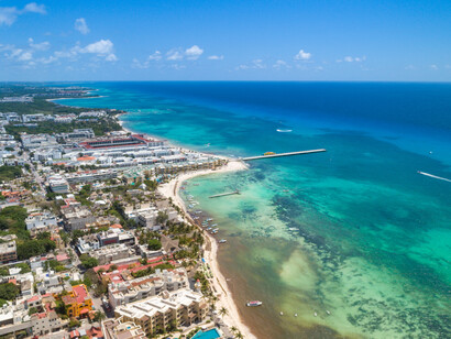 Vista aérea de Playa del Carmen, Quintana Roo, México