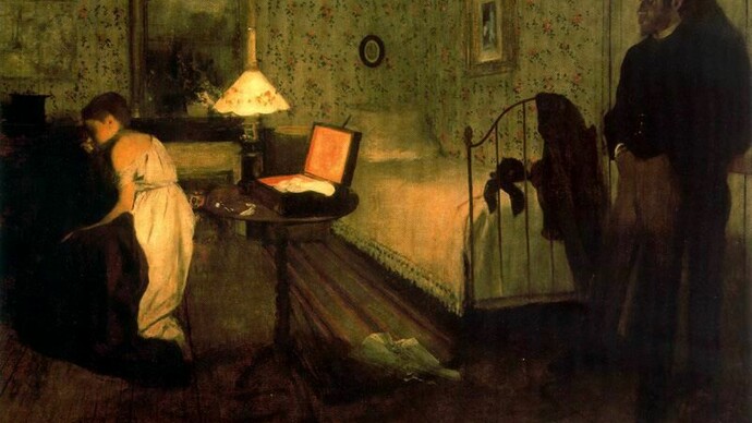 «Interior (o estupro)» (1869), E. Degas