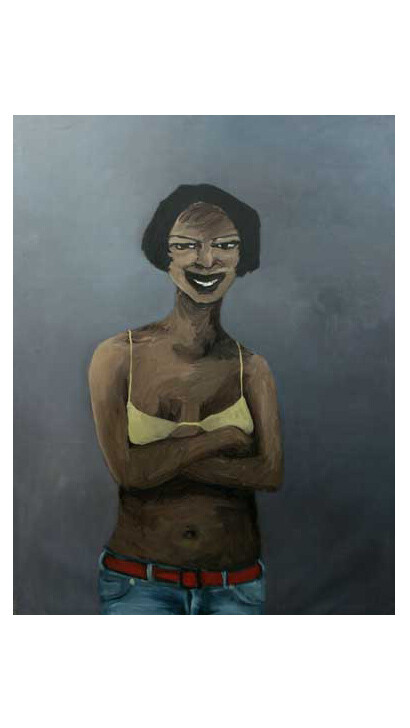 Lynette Yiadom-Boakye, Heaven Help Us All, 2005, Oil on canvas, 212 x 162.5 cm, Collection of Jeremy Levison