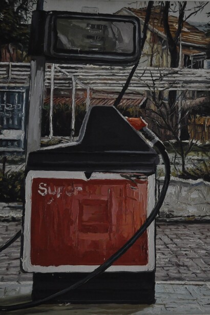 Andrea Di Marco, Periscopio, 2000. Olio su tela, 120x110 cm. Courtesy of Galleria Giovanni Bonelli 