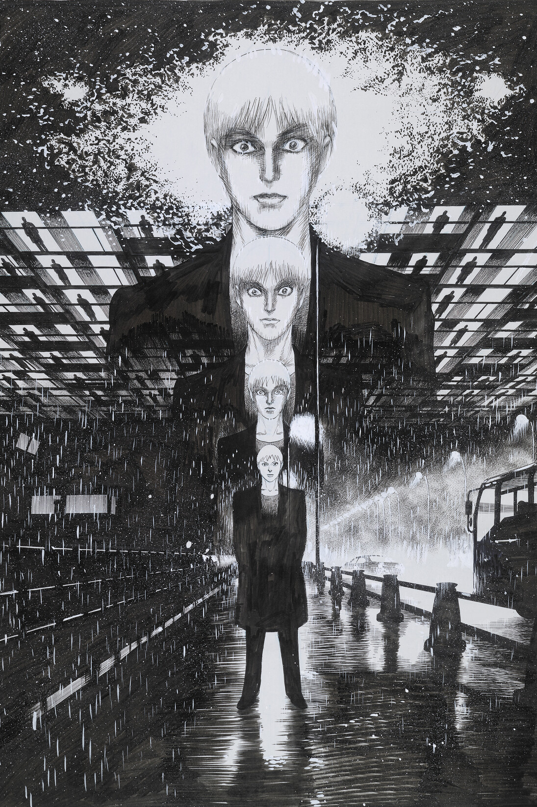 Hoshino Yukinobu (b. 1954), Rainman. Ink on paper, 2015. JTI Japanese Acquisition Fund, 2015,3024.1, © Hoshino Yukinobu