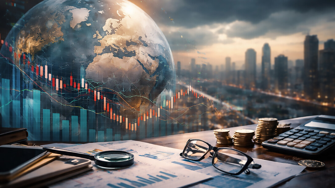 A visual representation of global economic uncertainty as markets navigate recovery, risk, and uneven growth