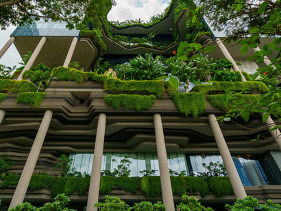 The unique facade of the PARKROYAL COLLECTION Pickering in Singapore, Singapore