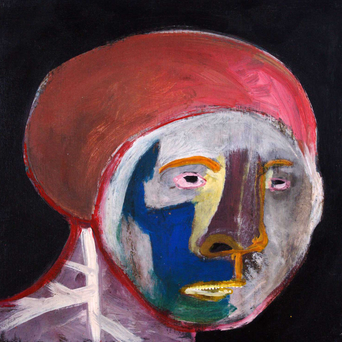 Ignazio Giordano, Pena e Panico, 2017, acrilico su tavola, 40 x 40 cm, dittico - sinistra