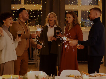 On Christmas Eve, a joyous and peaceful atmosphere envelops the family as they come together to celebrate, brimming with happiness and festive cheer