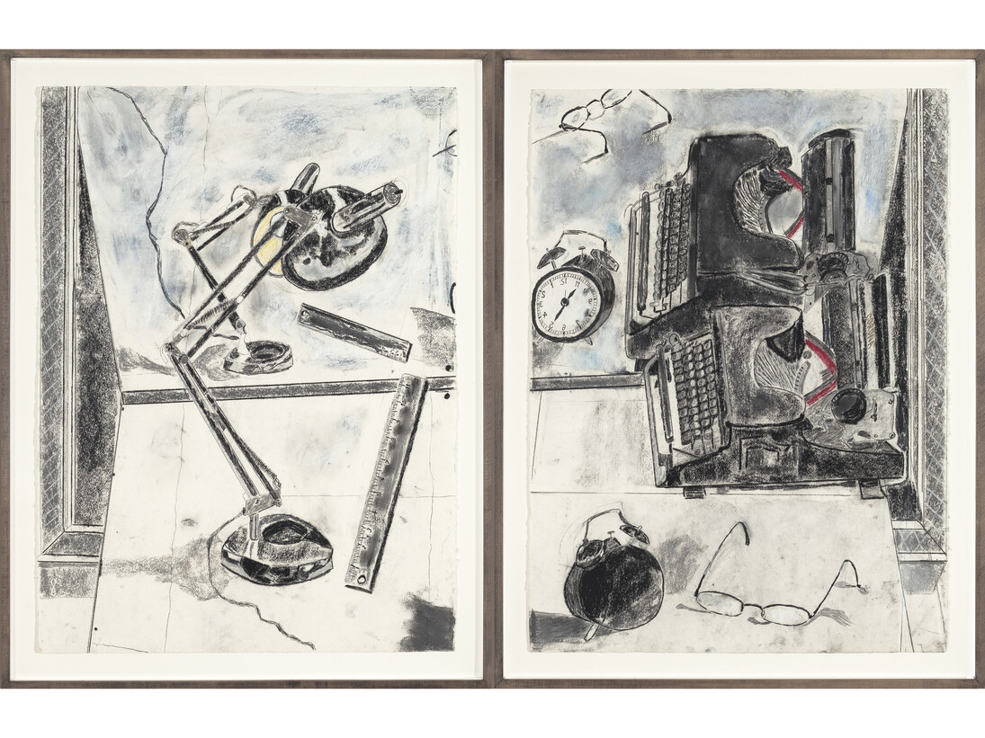 André Gregory, Mirror, 2012, Charcoal on paper. Overall: 67 1/2 x 52 inches, 171.5 x 132.1 cm. Each:
33 3/4 x 26 inches, 85.7 x 66 cm