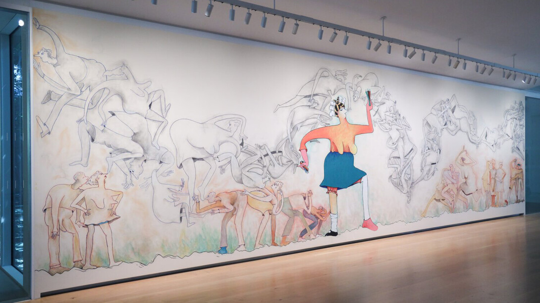 Wall drawing series: Gladys Nilsson, exhibition view. Courtesy of the Menil Collection
