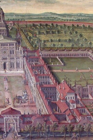 Certosa di Pavia, Veduta a volo d'uccello, XVII secolo, anonimo, Museo della Certosa di Pavia