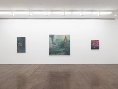 Justine Neuberger, Static from the angelic waveband, exhibition view. Courtesy of Hales Gallery