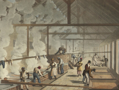 Ilustração de africanos escravizados. Quando se vêem ao espelho têm a sensação de que o espelho os vê, segundo as circunstâncias, ora com desconfiança, resignação, complacência, ora com orgulho e incontida revolt