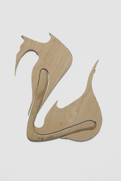 Gabriel Orozco, Inner Cut: Small Bone, 2014, Wood and graphite, 13 x 9 1/2 x 1/8 in. (33 x 24.1 x 0.3 cm)