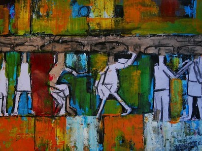 Butcheca, Tchotcholosa I, de 2014. Crítica do lado, "Abraçar o Caos" projecta igualmente o amadurecimento de Butcheca enquanto artista inconformado e esteticista