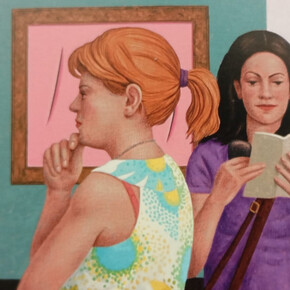 Aldo Damioli, La visita (detail). Courtesy of Galleria Vik Milano