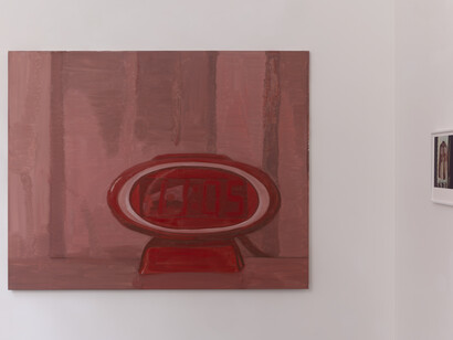 Various artists, Paintings and polaroids / A chair, a clock, a shirt, a car, exhibition view. Courtesy of Annet Gelink Gallery