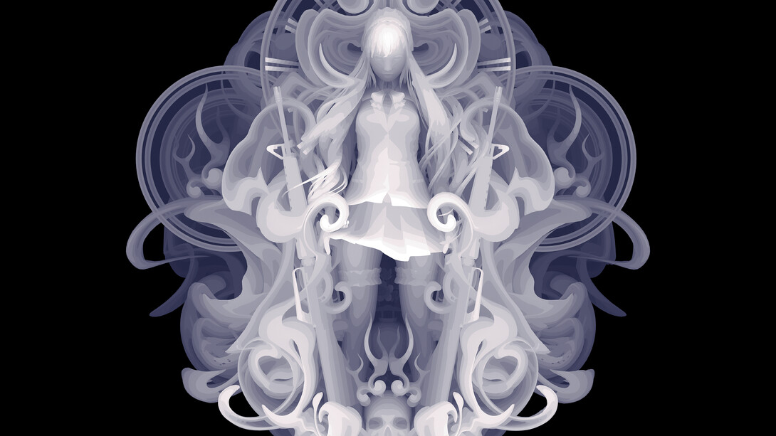 Kazuki Takamatsu, The strength of a high school girl, 100 x 100 cm, acrylic, acrylic gouache, medium, gesso, giclee on tarpaulin, dorothycircusgallery