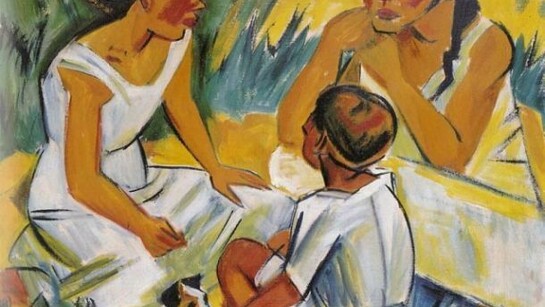 „Unterhaltung“, 1920, Öl auf Leinwand, 80 x 100 cm