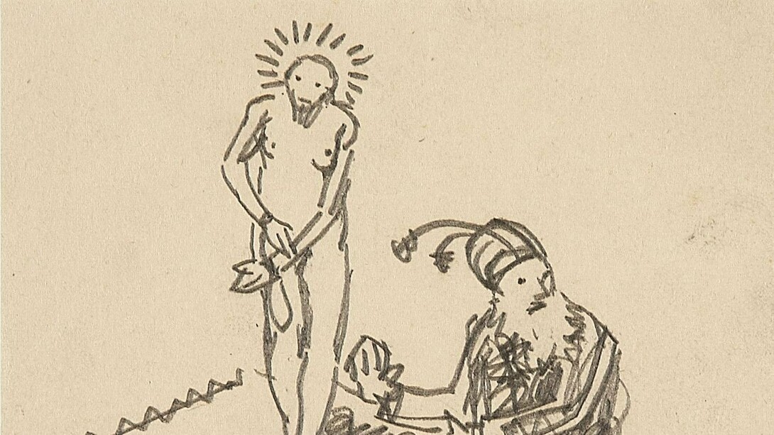 "Sin título (Ecce homo)", dibujo, Wilhelm Morgner, 1912