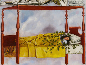 Frida-Kahlo, El sueño (La cama), 1940 (detalle)