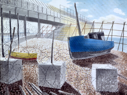 Eric Ravilious, South Coast Beach. Aberdeen Art Gallery & Museums Collections