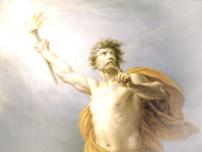 Prometeo sostiene el fuego de los dioses