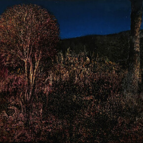 Gregory Gillespie, Landscape with dancing shiva, 1983-90. Courtesy of Forum Gallery