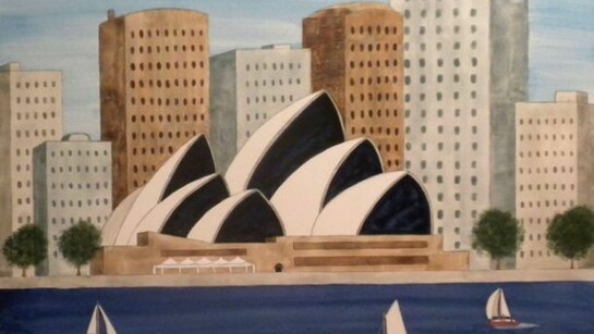 Brenda Ness-Cooper, Sydney Opera House, Watercolor on Board, 14" x 18"