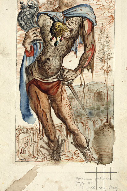 Acquerello e inchiostro su carta dall'Autobiografia di Benvenuto Cellini