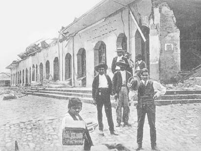 El mercado municipal de Cartago tras el sismo de 1910
