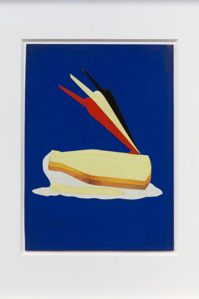 Bruno Munari (1907-1998)
Studio di design, 1947
Colagem e técnica mista sobre cartão
[Collage and mixed media on cardboard]
34 x 24 cm [13 3/8 x 9 3/8 in.] 